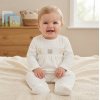 N14635: Baby Unisex Smocked Velour All In One (0-9 Months)